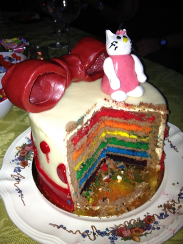 rainbow cake, rainbow, arc en ciel, gay pride, wedding, cake, chocolat, hello kitty, kitty, chat, papou, pâtissier